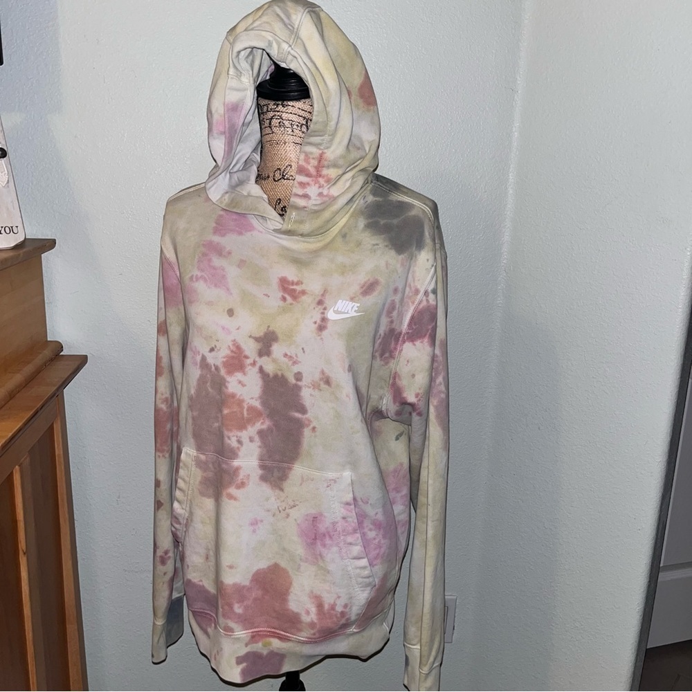 NIKE SPORTSWEAR TYE DYE CAMO PULLOVER HOODIE CU4345 MEN - Picture 6 of 16